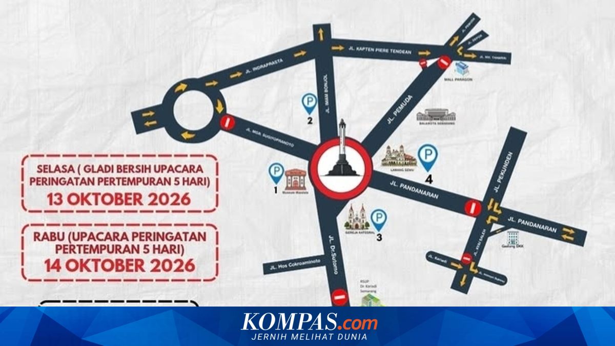 Kawasan Tugu Muda Semarang Ditutup 2 Hari untuk Peringatan Pertempuran 5 Hari