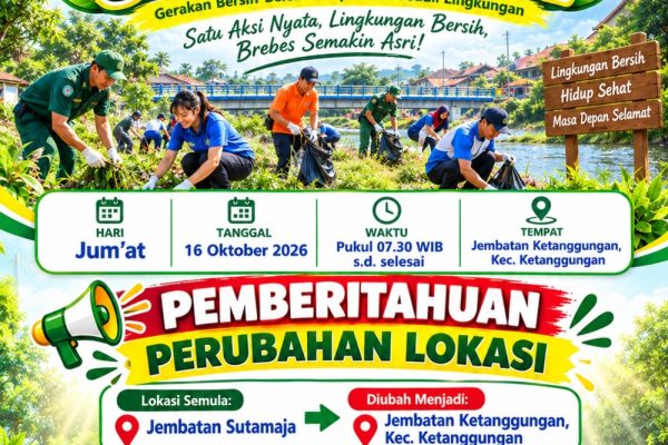 Jumat Bersih di Jembatan Ketanggungan, DLH Brebes Temukan Tumpukan Sampah di Sungai