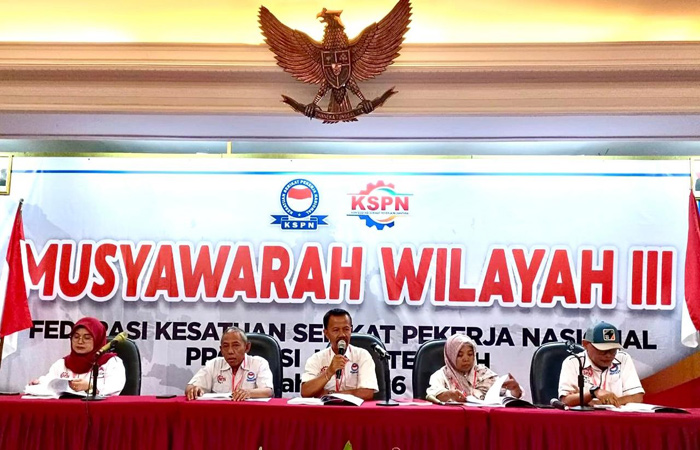 KSPN Jateng Gelar Muswil III di Semarang, Ristadi Ingatkan Buruh Tetap Kritis Soal Upah