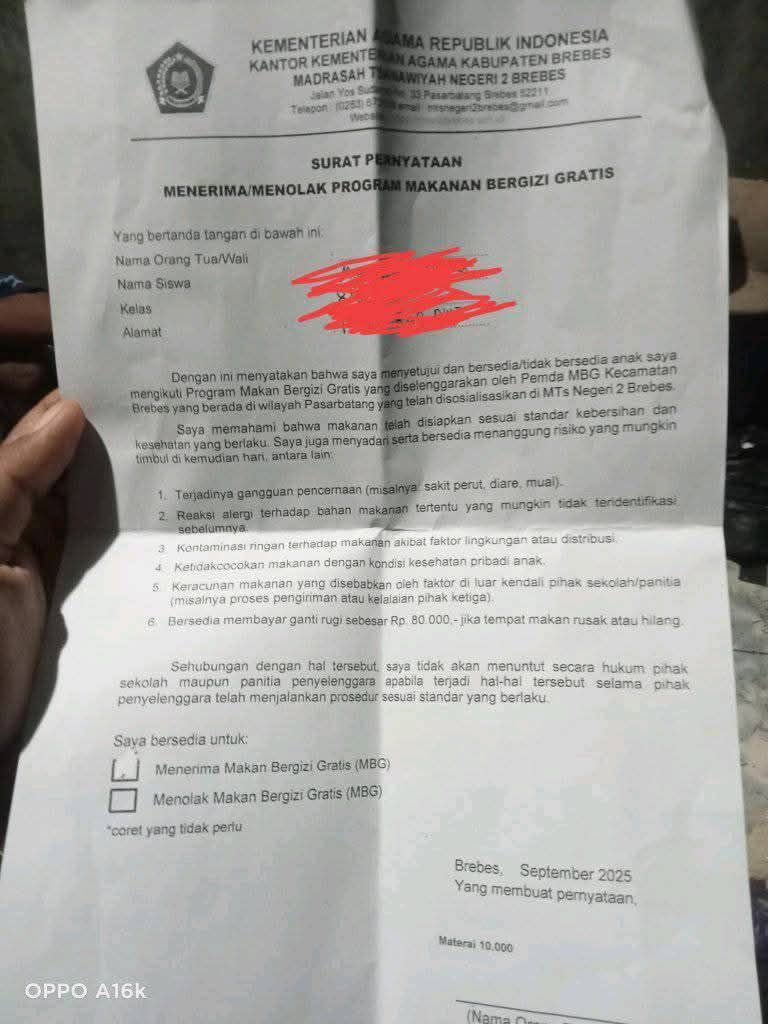 Surat MBG yang Beredar