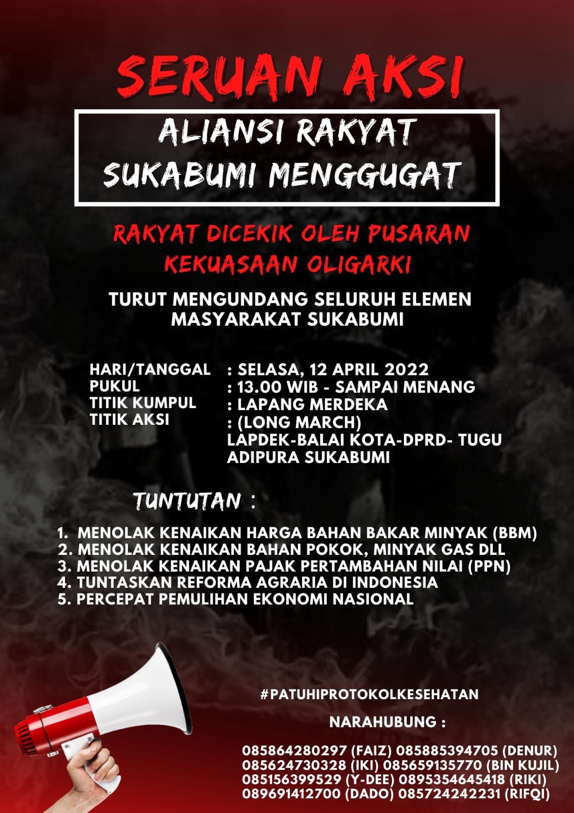 Sukabumi Bergerak, Sambut Gelombang Aksi Mahasiswa Nasional, Rakyat Sukabumi Dipersilahkan Bergabung, Catat Tanggal Aksinya