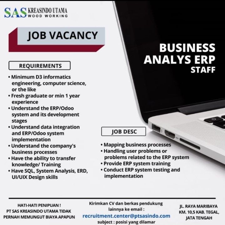 Info Loker Tegal terbaru Juni 2022: PT SAS Kreasindo Utama