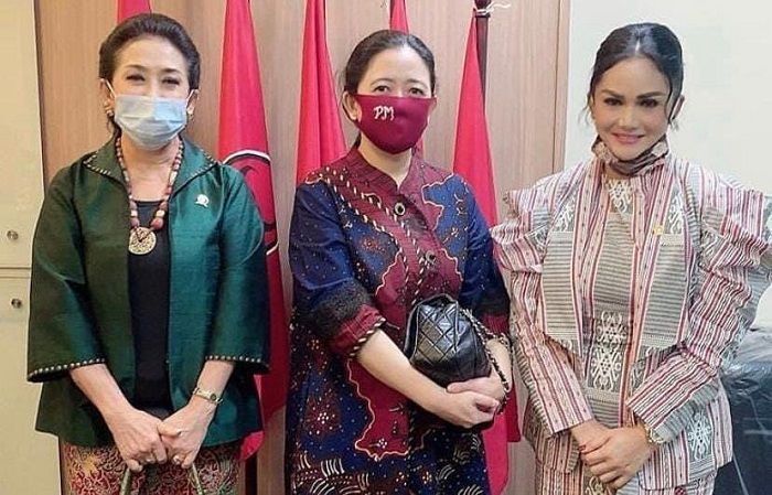 Ketua DPR RI Puan Maharani mengenakan Batik Salem Brebes