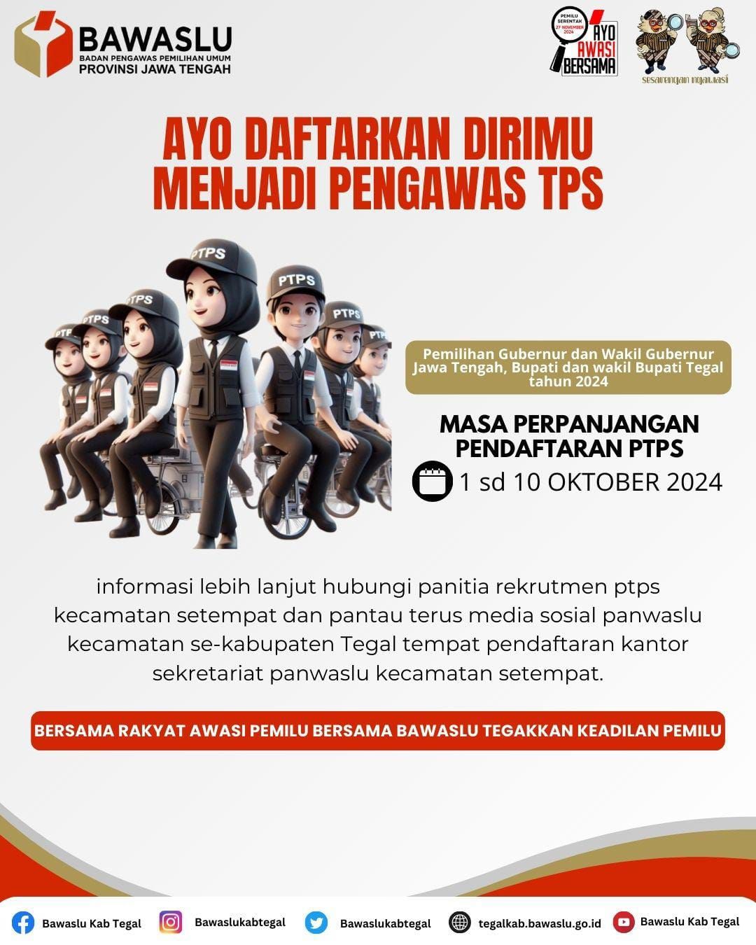 Rekrutmen Pengawas TPS di Kabupaten Tegal