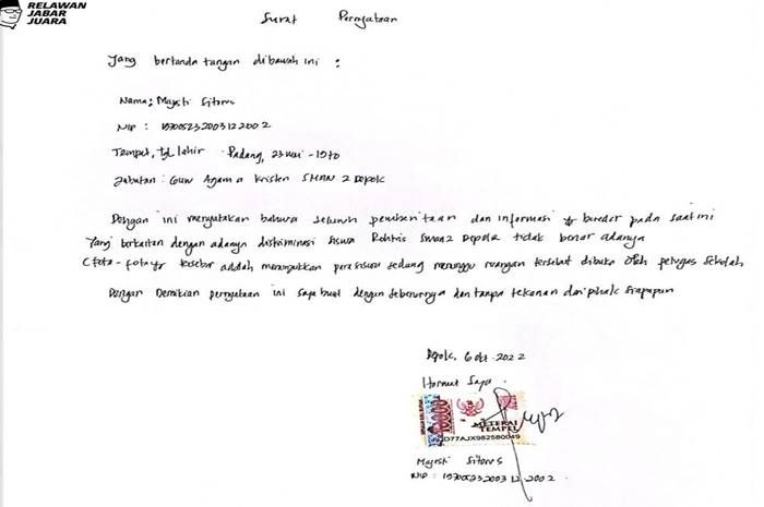 HOAX! Kasus Diskriminasi Siswa Kristen SMAN 2 Depok tak Diberi Ruang, ini Klarifikasinya..