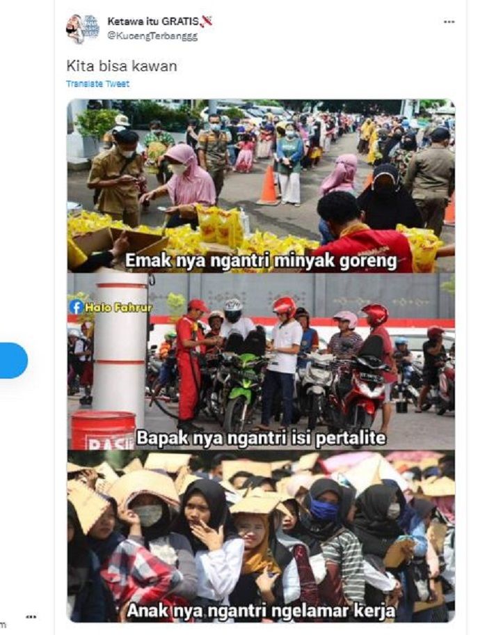 Ampuun...Emak Antri Minyak Goreng, Bapak Antri Pertalite, Anak Antri Ngelamar Kerja