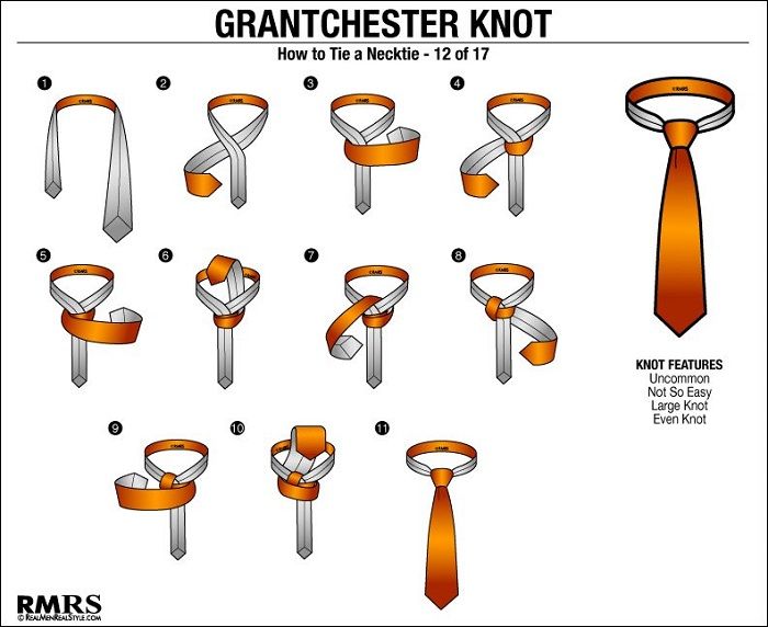 Cara memakai dasi atau cara memasang dasi Grantchester