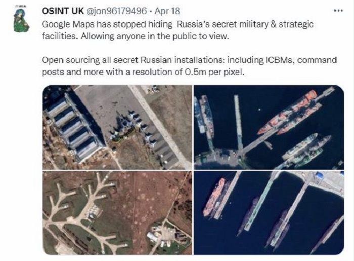 Tangkap layar cuitan  Osint UK