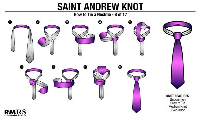 Cara memakai dasi atau cara memasang dasi Saint Andrew
