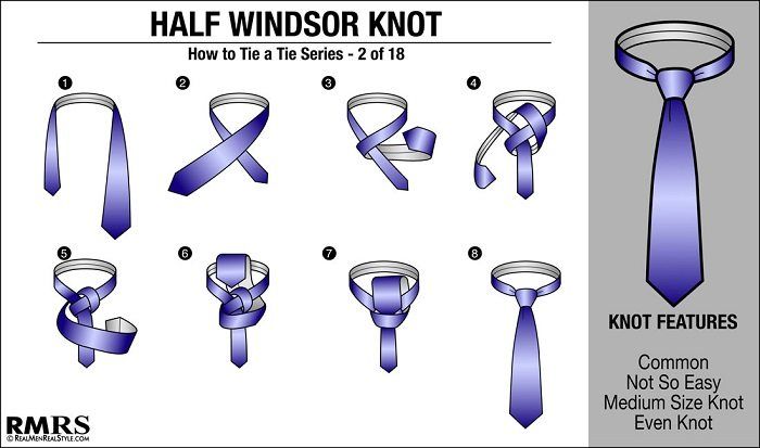 Cara memakai dasi atau cara memasang dasi Half Windsor