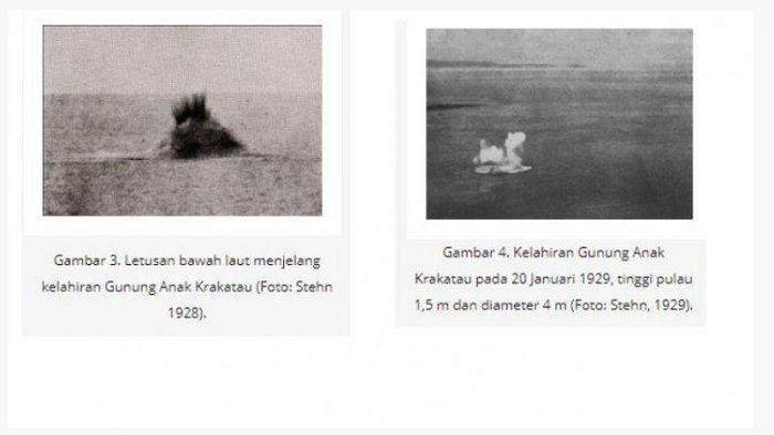 Foto detik-detik munculnya Gunung Anak Krakatau