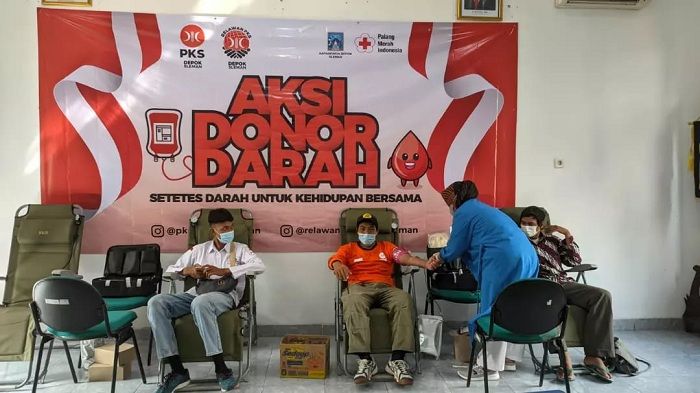 Aksi Donor Darah dalam rangkaian kegiatan Rakerda DPD PKS Kabupaten Sleman